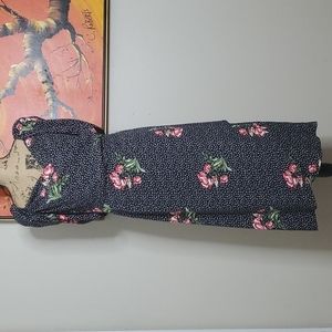 Suzanne Betro Floral Polka Dot Wrap Dress XL